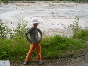 vanaf de rand van de groeve